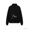 Designer Hoodie Mens Moletons Moda Streetwear Rhude Carta Bordada High Street Moda BR Mens Mulheres Soltas St Collar Meio Zipper Oversized Suor Casual