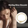 Bileklik rinntin moda İtalyan OT geçiş tokası 925 STERLING Gümüş 1.5mm Örgülü Zincir Bilezik 14K Altın Kadın Mücevherleri SB121 231116