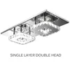 Kroonluchters plafondlicht 24w kroonluchter kristal Dual-head Flush lamp rechthoek Modern voor slaapkamergang Woonkamer Aisle Lights