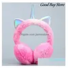 Headphones Warmer Children Sequins Fur Earffs Ar Plush Earfl Kids Ears Er Ly Headwear Soft Dhaju