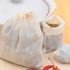 100pcs / lot grands sachets de thé 8x10cm sacs réutilisables en mousseline de coton pour les herbes de savon Tea216c