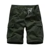 Men's Shorts Summer Men's Multi Pocket Military Cargo Shorts Male Cotton Green Mens Casual Tactical Shorts Short Pants No Belt 230417