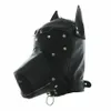 Maschera per la testa del cucciolo di cane in costume in maschera con colletto integrale Cappuccio per feste Cosplay Bocca bavaglio Girocollo con cerniera Muzzel Set309a