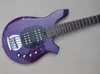 Guitare basse électrique à 5 cordes, violet brillant, avec matériel chromé, micros HH, offre Logo/couleur personnalisable