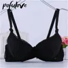 Bras Bra for Teenage Girl Lolita Style Pink Push Up Bras Floral Lace Underwear Cute Sweet Bralette with Underwire Gathered Brasieres P230417