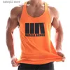 Herrtankstoppar Bodybuilding Stitching Mesh Tank Tops Men Gym Workout Fitness ärmlös skjorta manlig snabb torr undertröja casual singlet väst T230417