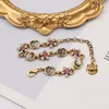 11 -stylowy projektant designerski podwójny litera Bransoletka Brzeczka dla mody łańcucha kwiatu urok bransoletki marka litera biżuteria