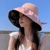 Geniş Memlu Şapkalar Plaj Şapkası Moda Çat Tayma Dekoru Büyük Kadın Kızlar UV Koruma Sunvisor Açık Yaz Kapağı İçin Sunvisor