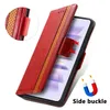 Étuis portefeuille en cuir de couleur contrastée hybride pour Xiaomi 13 Lite Ultra Pro POCO X5 Samsung A54 5G A04E A34 A24 M14 F14 M54 Business Flip Cover Pochette porte-carte de crédit