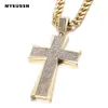 Hip Hop bijoux grand pendentif croix glacé brillant cristal mode Bling Bling croix hommes chaîne collier collier bijoux 1257I