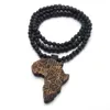 Commercio all'ingrosso misto della collana di Goodwood di modo di colori della mappa 5 di Hip Hop Africa di legno di trasporto libero