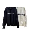 Дизайнерский новый жаккардовый свитер с буквой B. Мужская осенне-зимняя мода Paris High Street, модный трикотаж с длинными рукавами-xxl