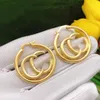 Brincho de designer de moda para feminino Carta de Earing da marca Double G Diamond Pearl Gold Big Hoop Brincho Ggity Women Trend Berendings Dfdf45er