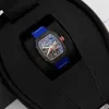 Relógio Mecânico Automático Swiss Richardmill Relógios de Pulso Movimento Relógios RM6702 Azul NTPT Fibra de Carbono Titânio Metal Dial Máquinas Automáticas World Fam WN11T