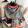 5style brief kasjmier ontwerper sjaalszachte wollen sjaal sjaal draagbare warmte verdikking geruite sofa paarden fleece gebreide deken 180x70 cm