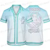 Men's Tracksuits New men shirts Casablanc-s lucid dreams scenery color temperament Satin short sleeve Dress Shirt Variety T230417