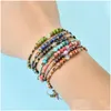 Bedelarmbanden Bedelarmbanden Zmzy Polsbandje Boho Stijl Natuursteen Armband Cilindrische Gelukskralen Bangle Vrouwen Mannen Handgemaakt Uni Dhnlg