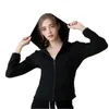 Women's Hoodies Sweatshirts Korean Women's Hooded Long Sleeved Sweater Youth Fashion Versatile Zipper Top Short Hooded Coat