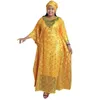 Ethnic Clothing African Maxi Long Dress Women Embroidered Lace Loose Dolman Sleeves Robe Bazin Riche Femme Dashiki 3 Piece Sets