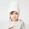 Caps Hats Winter Kids Hat Big Pompom Cartoon Cotton Knit Baby Beanie Hats for Boys and Girls with Fleece Lining Bomber Caps for Children 231115