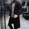 Trench da uomo Autunno / Inverno Nuovo stile britannico Solido di media lunghezza da uomo in lana Giacca di lana da uomo Slim Fit Trench da lavoro Cappotto da uomo S-4XL Q231118