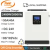 3KVA 2400W Off Grid Pure Sine Wave Hybrid Inverter with MPPT 40A /PWM 50A Solar Charger DC 24V 220VAC Use for Solar Panel System