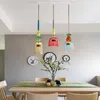 Pendant Lamps Color Candy Lights Modern Living Room Bedroom Children's Single Head Glass Hanging Home Decor Fixtures WF