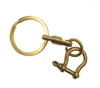 Keychains 1pcs Brass Key Ring Bow Shackle Keychain Creative Hanging Pendant Retro Deocr Accessories Women Men Birthday Gift