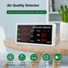 1 İç Mekan Hava Kalitesi Monitörü Şarj Edilebilir CO2 HCHO TVOC AQI Detektörü