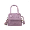 Evening Bags 2023 Mini Tote Bag Crocodile Pattern Flip Messenger Crossbody Female Simple Shoulder Small Square Lady Handbag