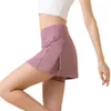 Lu Align Lulushort For Woman kjol träning shorts fitness laika tyg sexig hög elasticitet med tennis golf sommar jogger gry spor citron lu-08 gry 2024