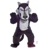 Halloween Zwarte Wolf Mascotte Kostuum Pak Feestjurk Kerst Carnaval Party Fancy Kostuums Volwassen Outfit