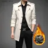 Men's Trench Coats New autumn and winter cashmere and thick trench coat young men leisure handsome high-end British wind coat Han jacket Q231118