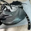 Vintage le cagole halve maan motorfiets tas portemonnee lederen schouderkoppeling luxe designer tas dames crossbody handtassen spiegelkwaliteit tote buitentradezakken