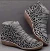 Dress Shoes Plus size booties women's winter 2023 new European and American leopard-print side zipper women's boots 43 yards T231117