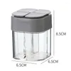 Garrafas de armazenamento 4 em 1 em 1 sal e pimenta shaker transparente spice dispensador de compartimento acampamento jarra com tampas para cozinhar