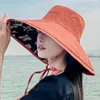 Hüte mit breiter Krempe Sommer Damen Sonnencreme Faltbarer Sonnenhut Damen Outdoor Fisherman Cap Female Solid Traveling Beach Visier