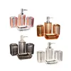 Bath Accessory Set 4Pcs Bathroom Accessories Transparent Toothbrush Holder Soap Dispenser Cup For Household El Decor