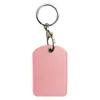 Keychains Leather Card Holder Keychain Key Ring Door Lock Access Tags ID Case Bag Tag