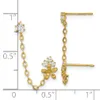 14K الذهب الأصفر الذهب المكعب الزركونيا CZ مزدوجة سلسلة زهرة البستنة المجوهرات الراقية للنساء الهدايا لها