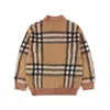 Truien Herfst Winter High End Designer Knitwear Klassiek Casual Streep Plaid Merk Zacht Warm