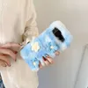 Étuis pliants flous de fourrure moelleuse de fleur 3D pour Samsung Galaxy Z Flip 4 3 Flip4 ZFlip4 ZFlip3 mode cheveux en peluche dur PC plastique Floral fille dame couverture arrière de téléphone portable