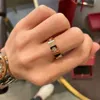 Gouden ring voor dames Ontwerper Cartera Klassieke liefdesring 925 sterling zilver verguld 18k goud Schroefpatroon met brede en smalle enkele diamant Drie diamanten ring