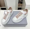 Designer H-remsor Sneakers H222 Casual Shoes Kvinnor Topkvalitativ plattform White Black Silver Fashion Lace-Up Nappa äkta läder sneakersko