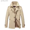 Men's Trench Coats FGKKS Spring Autumn Men's Fashion Trench Coat Slim Fit Cotton Long Windbreaker Overcoat Business Casual Trench Jacket Male Q231118