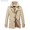 Trenchs homme FGKKS printemps automne hommes mode Trench manteau coupe mince coton Long coupe-vent pardessus affaires décontracté Trench veste mâle Q231118