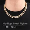 necklace for mens chain cuban link gold chains iced out jewelry 12mm full diamond men's and women's hiphop gilded necklace