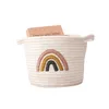 Cestini portaoggetti Nordic Arcobaleno Cesto portaoggetti intrecciato a mano Giocattoli per bambini Organizzatore da tavolo Scatola portaoggetti multifunzionale per articoli vari Decorazioni per la tavola per la camera dei bambini 230417