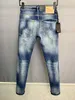 dsq Jeans pour hommes DSQ2 COOLGUY JEANS Hip Hop Rock Moto Design Ripped Distressed Skinny Denim dsq2 blue Jeans 821