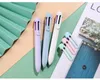5 pièces/lot mignon 6 couleurs Macaron stylos multicolore stylo à bille papeterie fournitures scolaires en 1 multifonction pour l'écriture